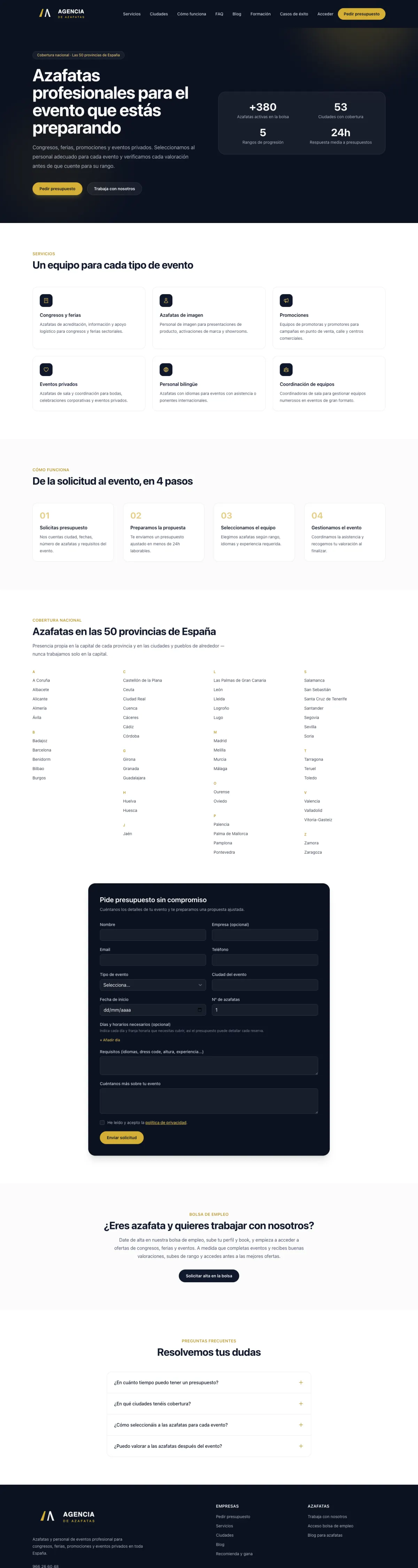 Página completa de Agencia de Azafatas
