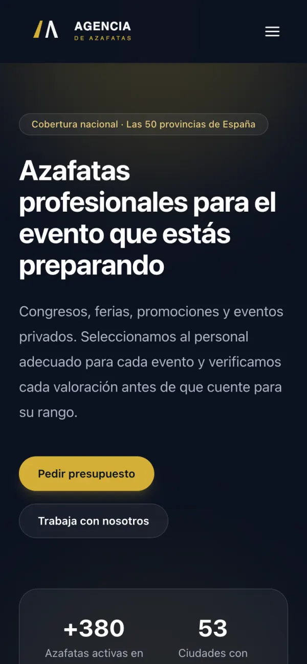 Agencia de Azafatas en el móvil