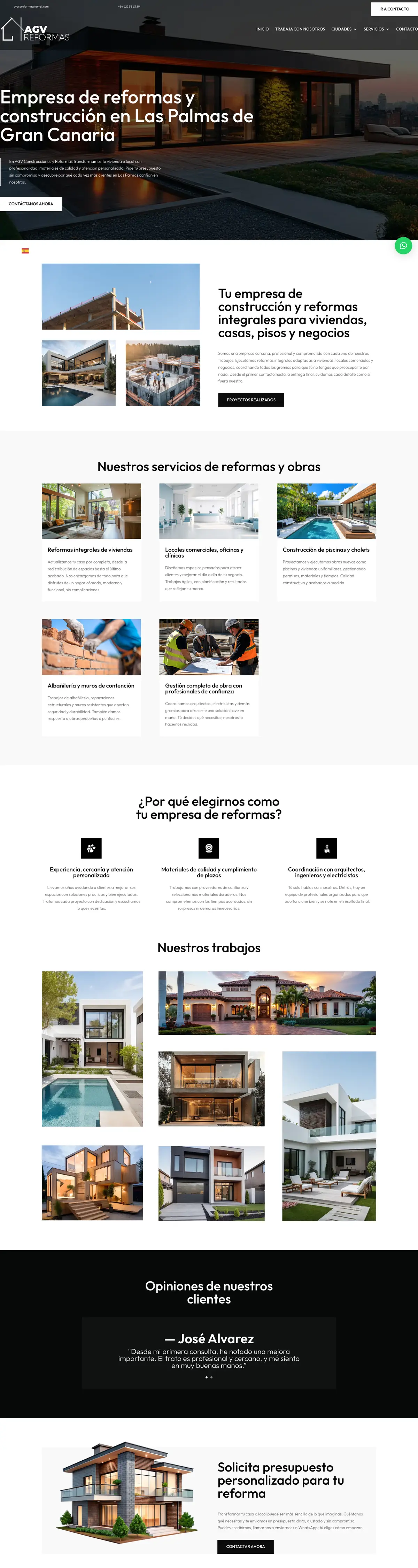 Página completa de AGV Construcciones y Reformas