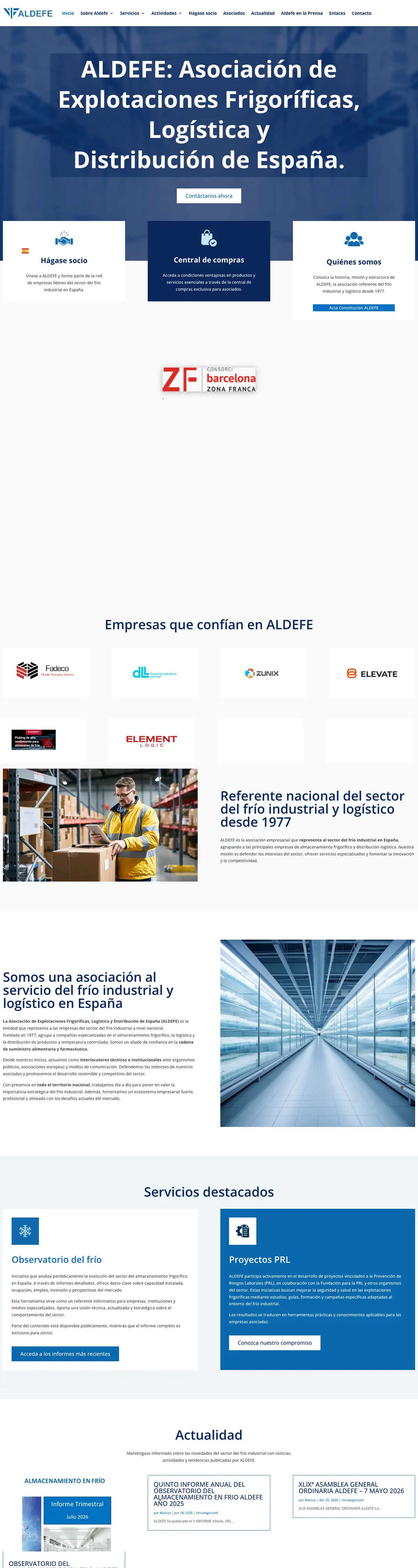 Página completa de ALDEFE