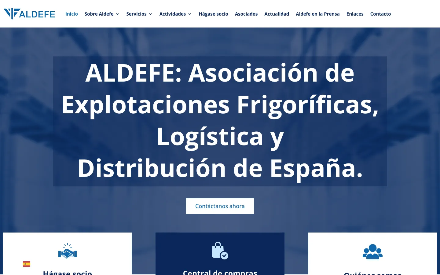 Página de inicio de ALDEFE