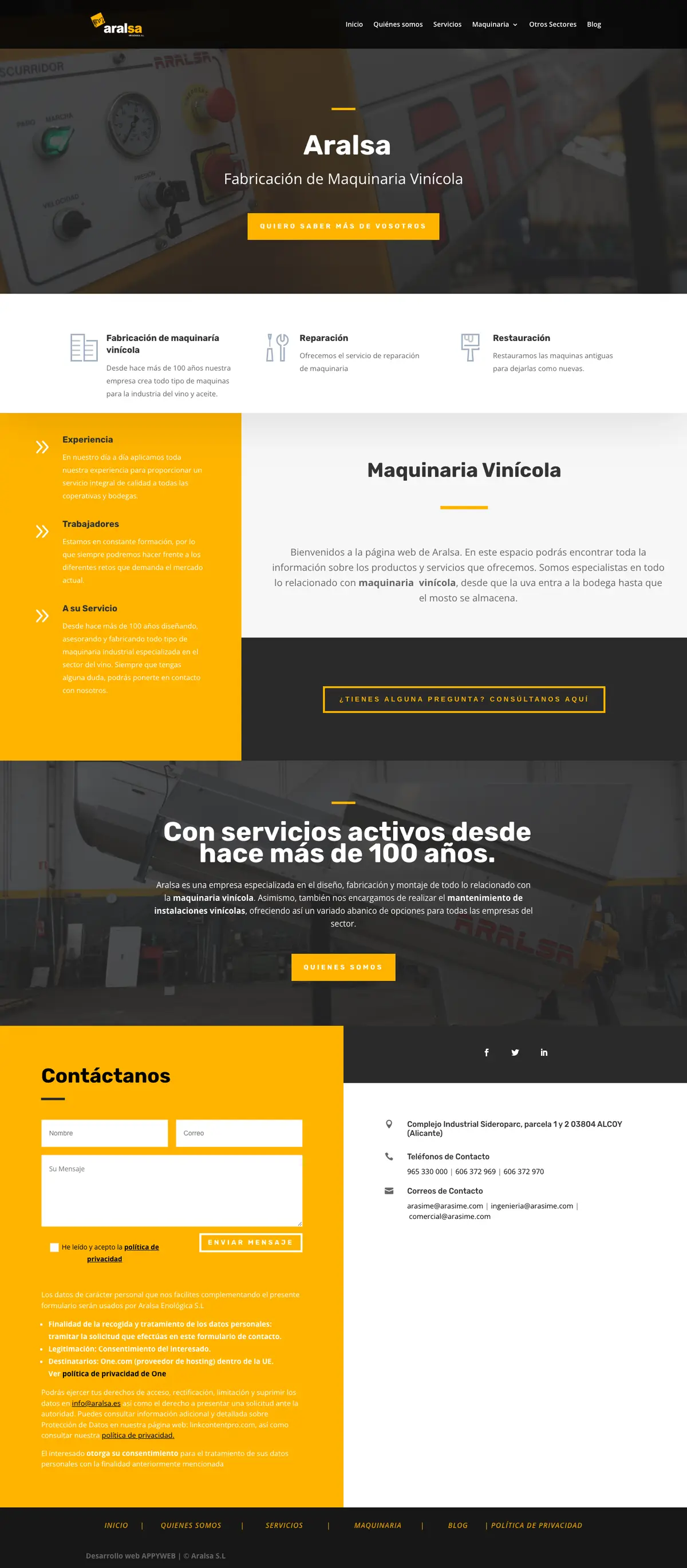 Página completa de Aralsa