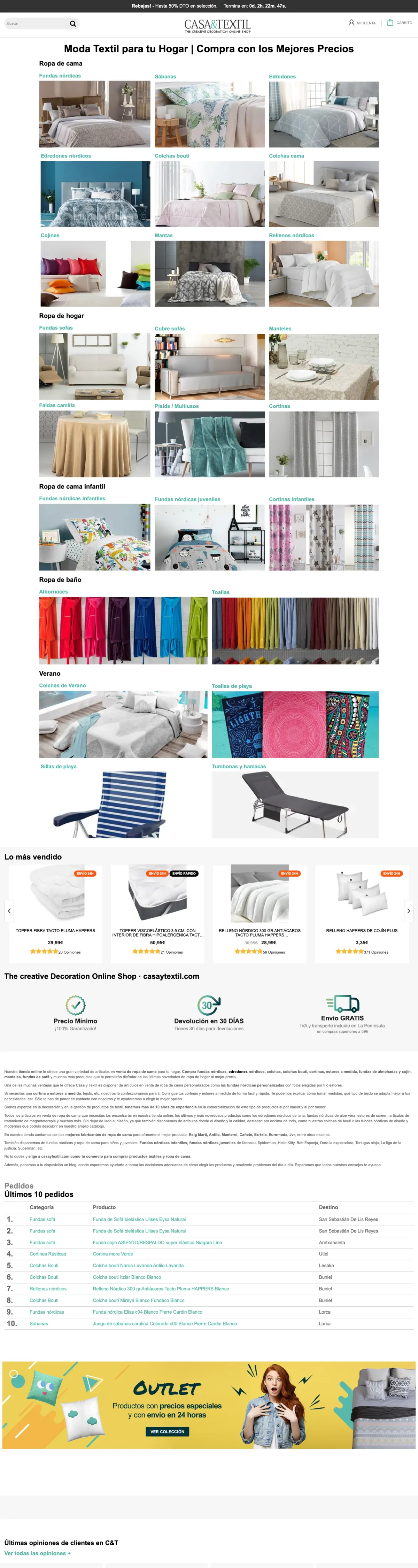 Página completa de Casaytextil