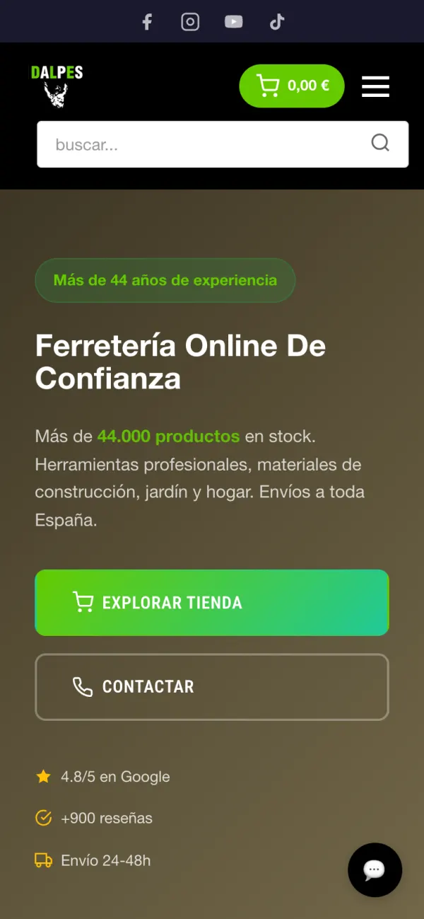 Ferretería Dalpes en el móvil