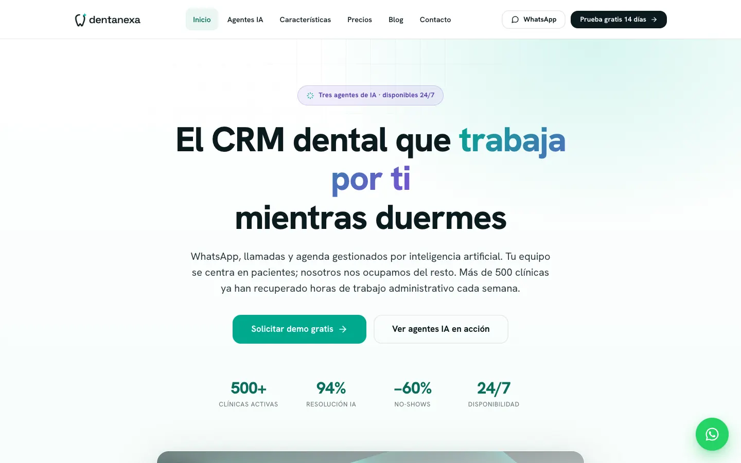 Página de inicio de Dentanexa
