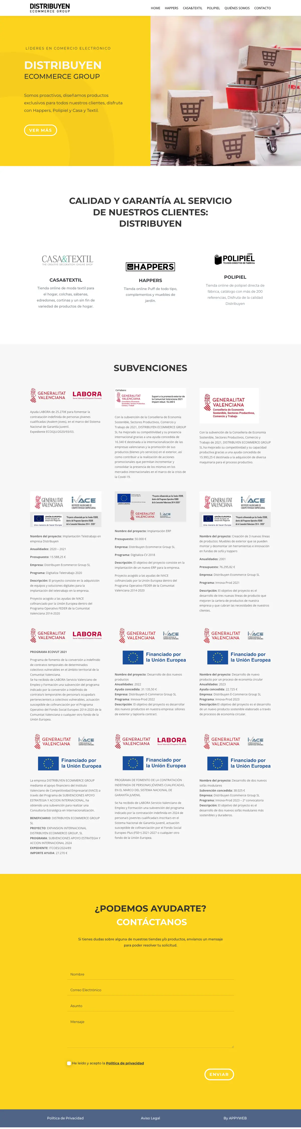 Página completa de Distribuyen Ecommerce Group