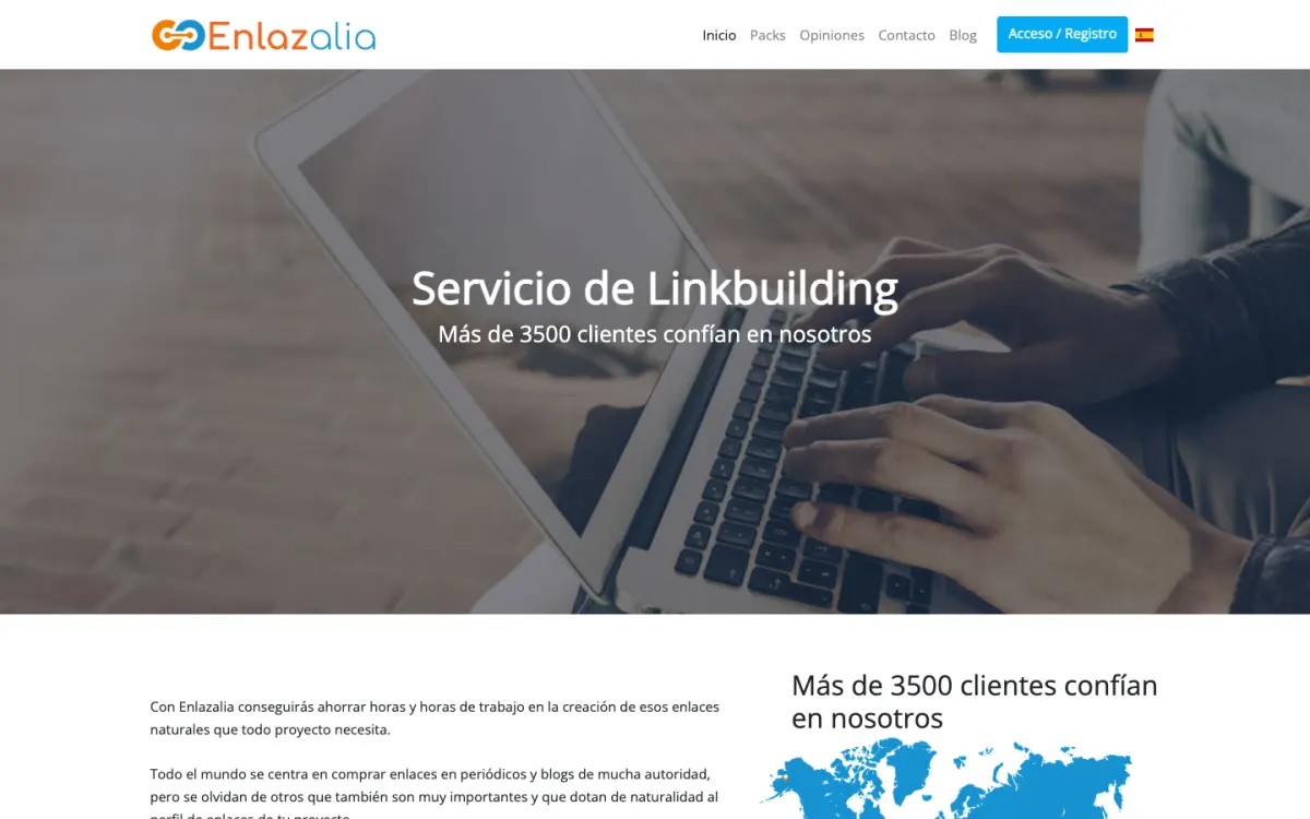 Página completa de Enlazalia