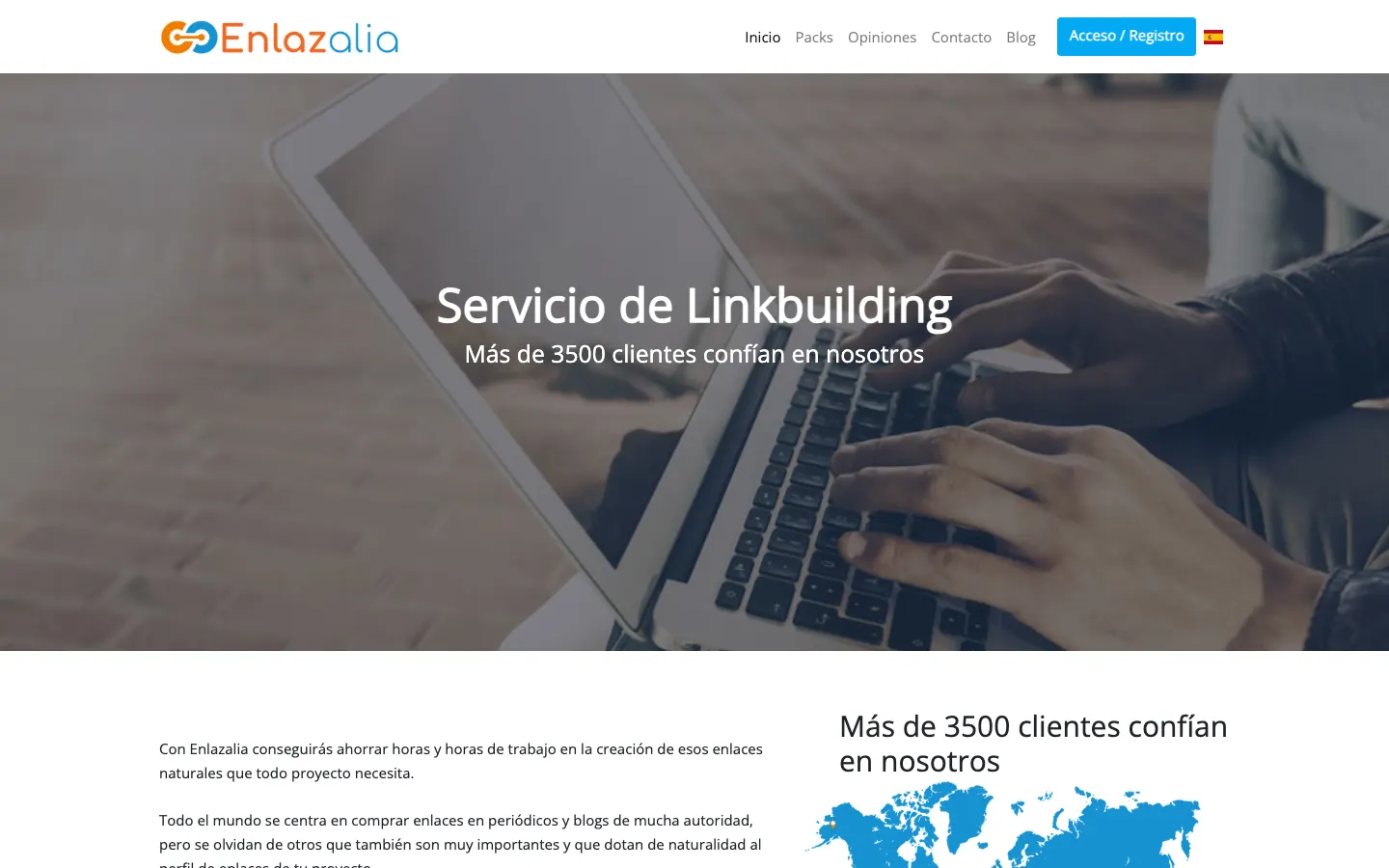 Página de inicio de Enlazalia