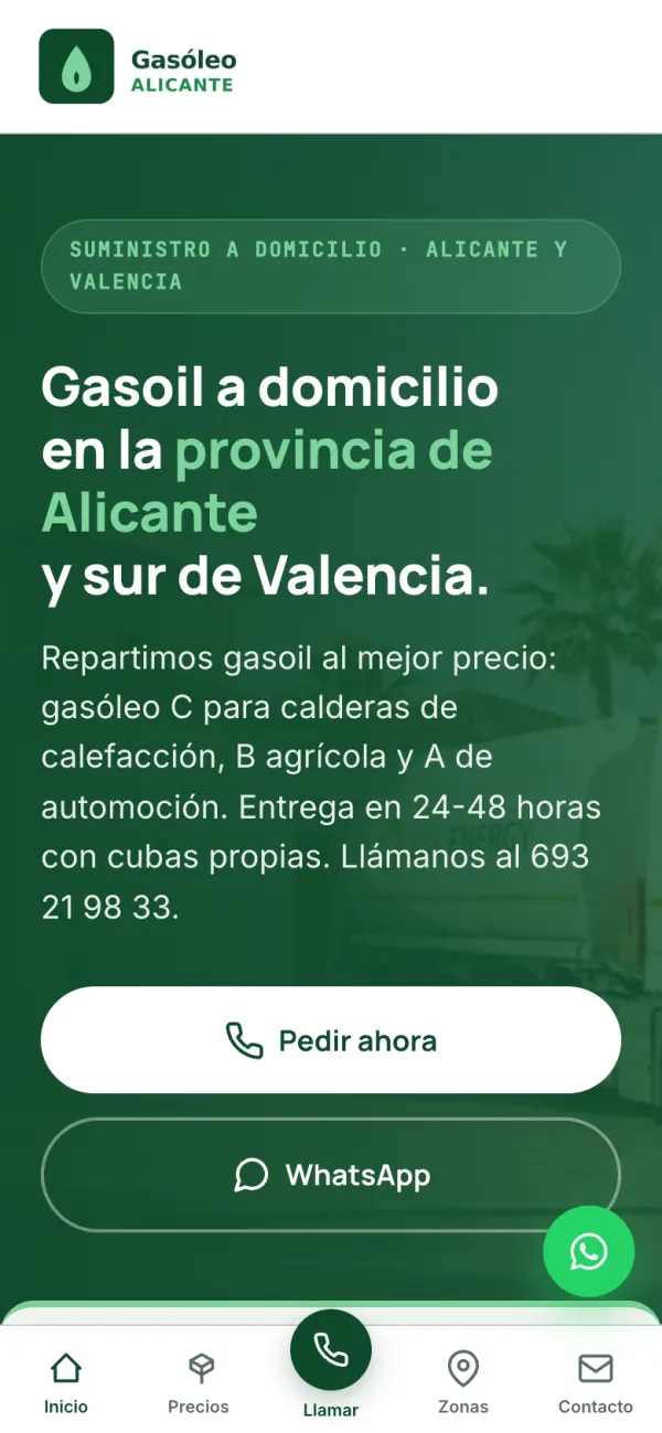 Gasóleo Alicante en el móvil