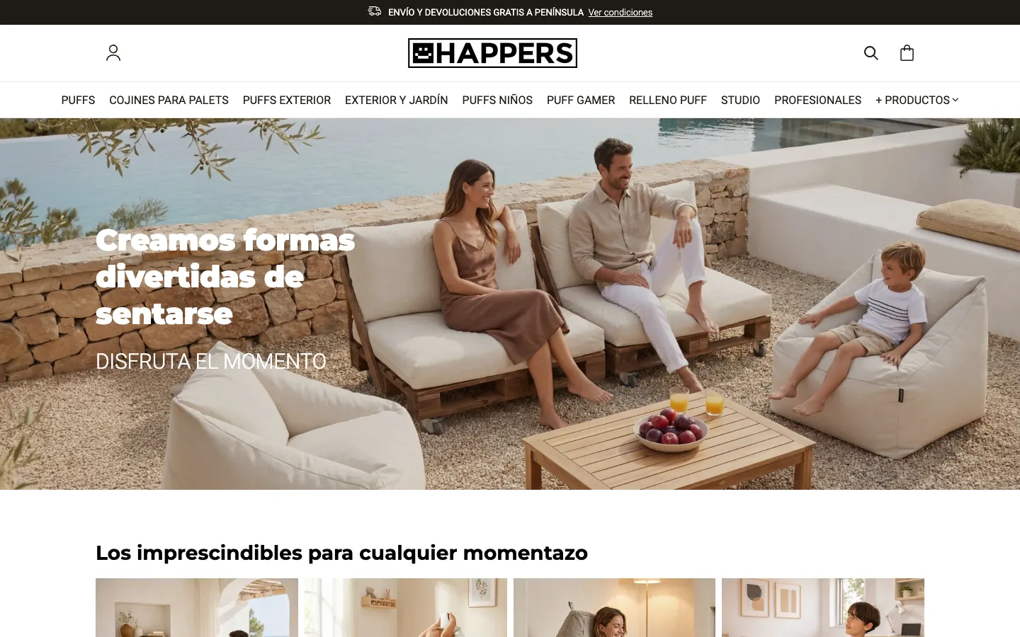 Página de inicio de Happers