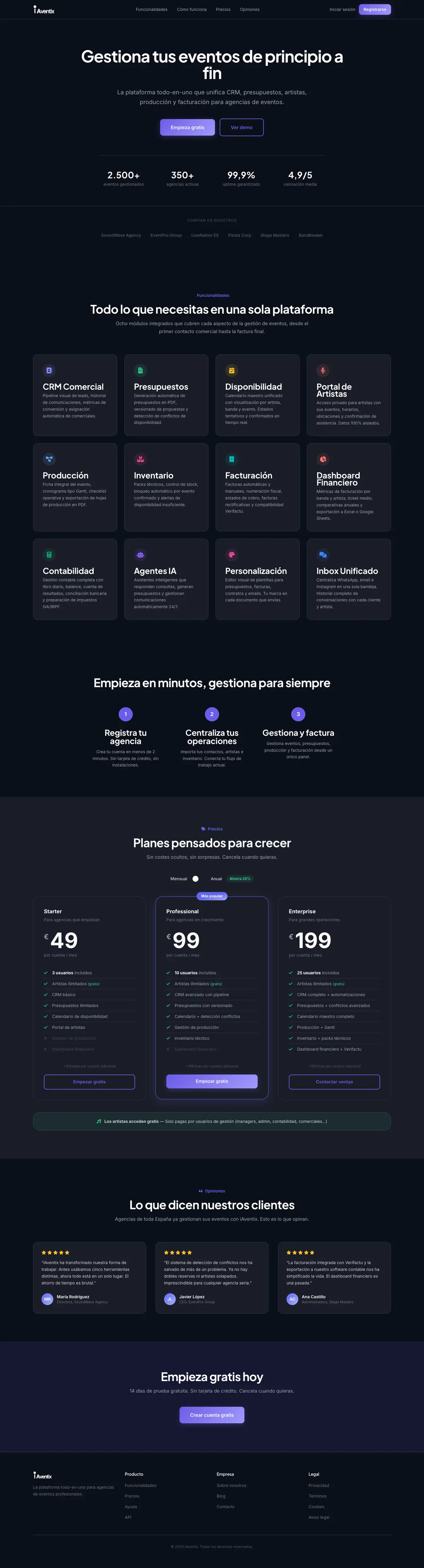 Página completa de iAventix