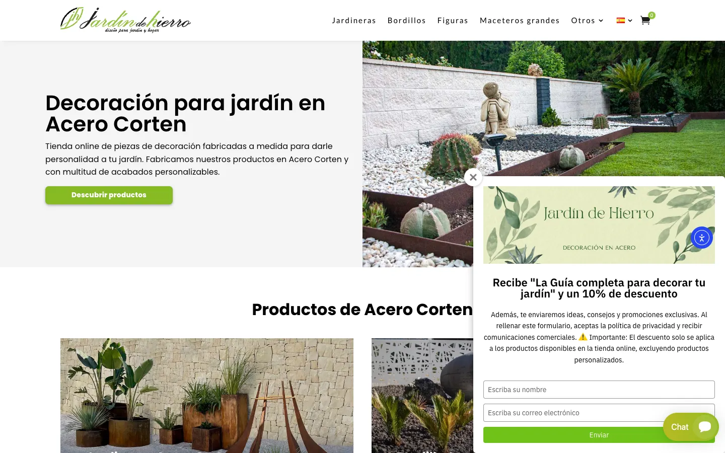 Página de inicio de Jardín de Hierro