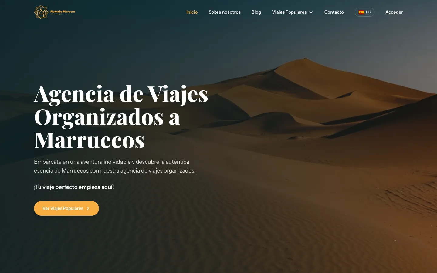 Página de inicio de Marhaba Morocco