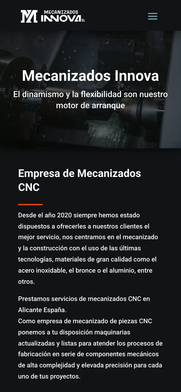 Mecanizados Innova en el móvil