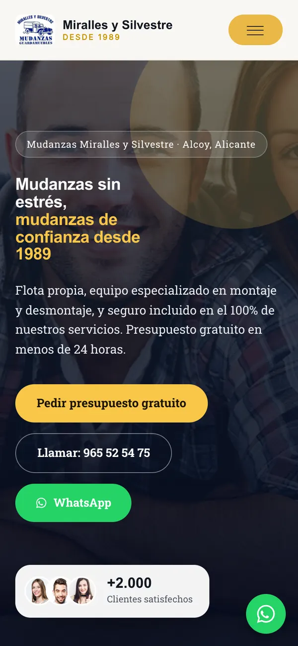 Mudanzas Miralles y Silvestre en el móvil