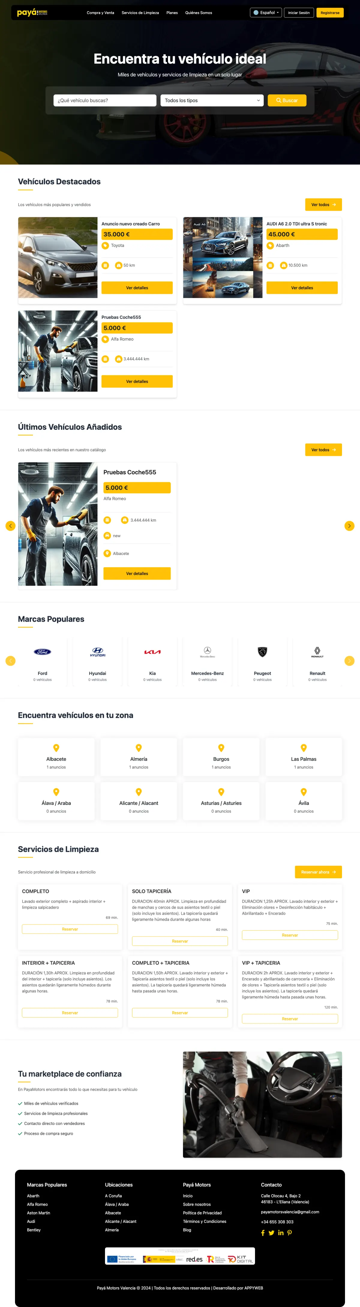 Página completa de PayaMotors Valencia
