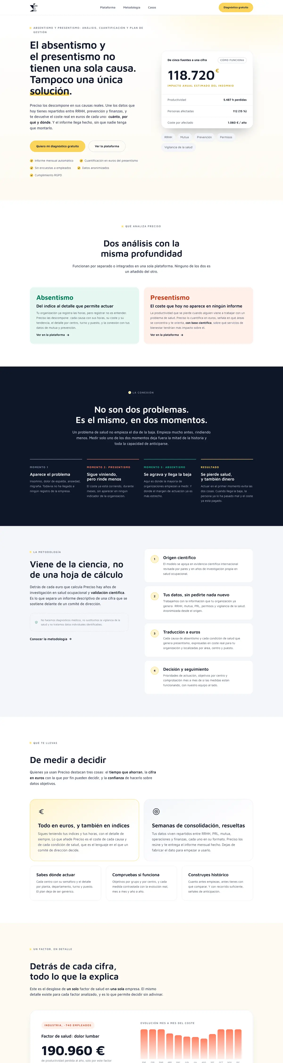 Página completa de Preciso