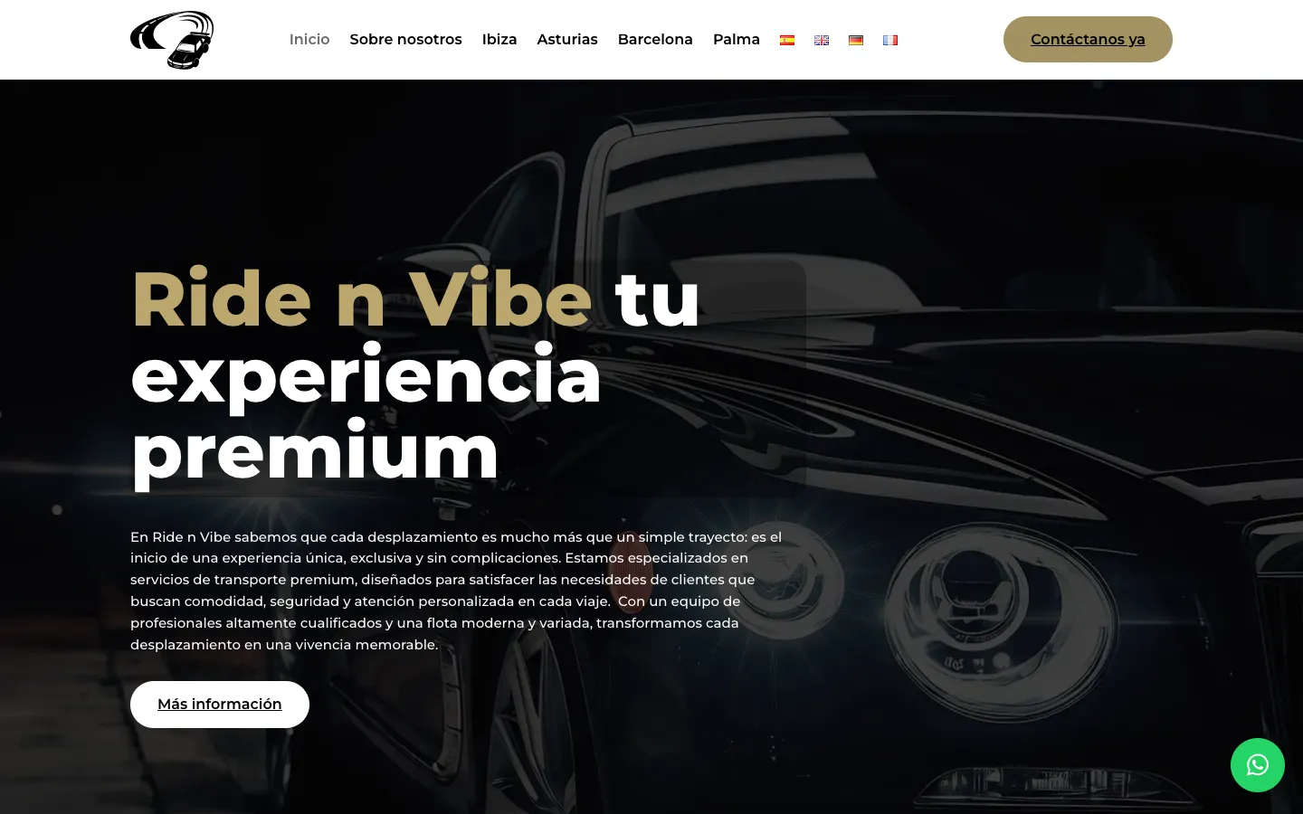 Página de inicio de Ride n Vibe