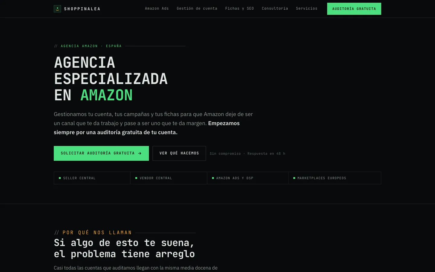 Página de inicio de Shoppinalea