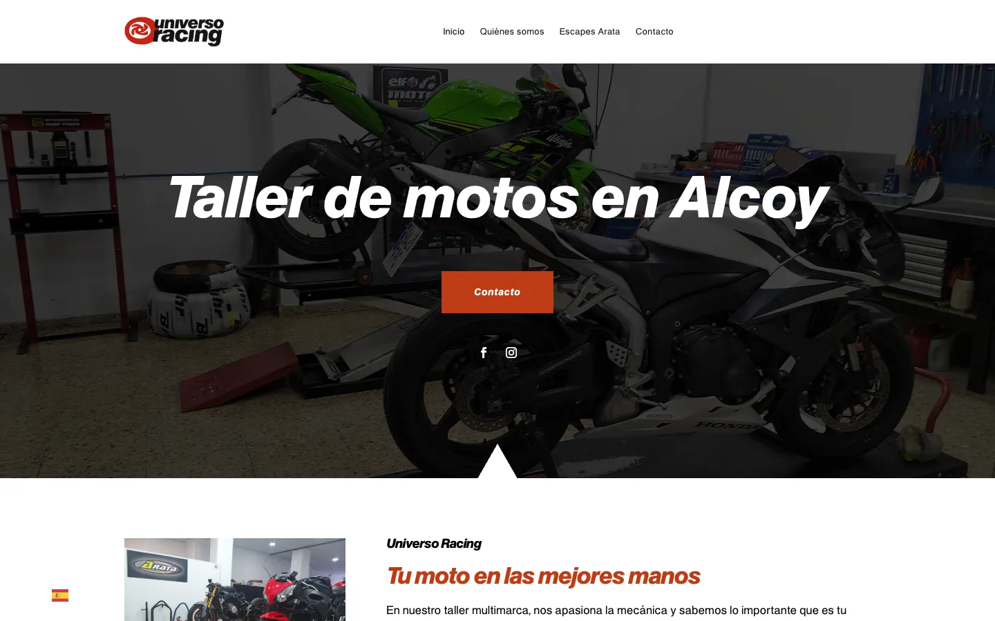 Página de inicio de Universo Racing