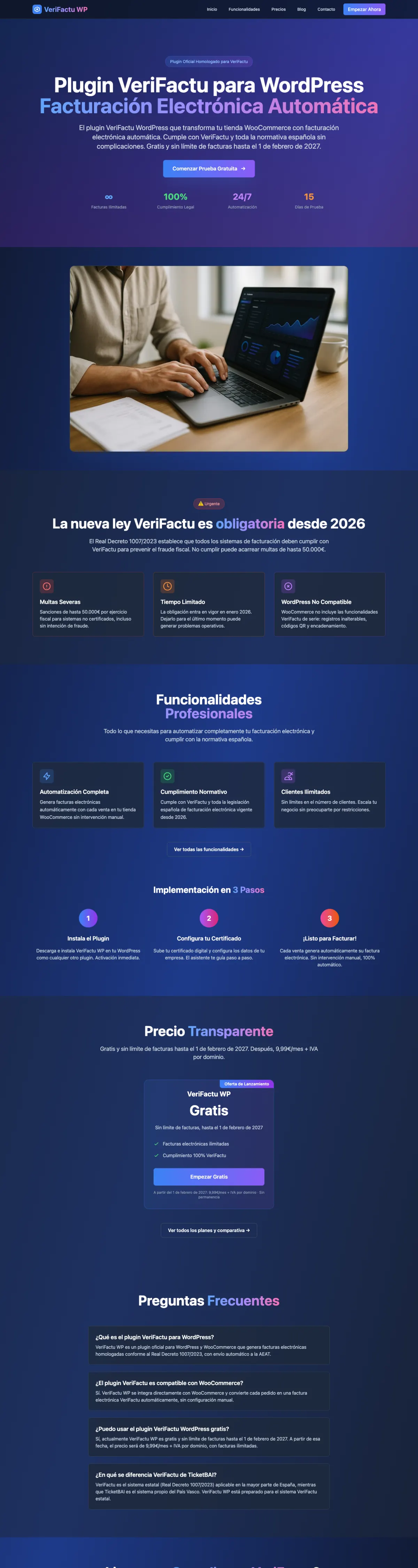 Página completa de VeriFactu WP