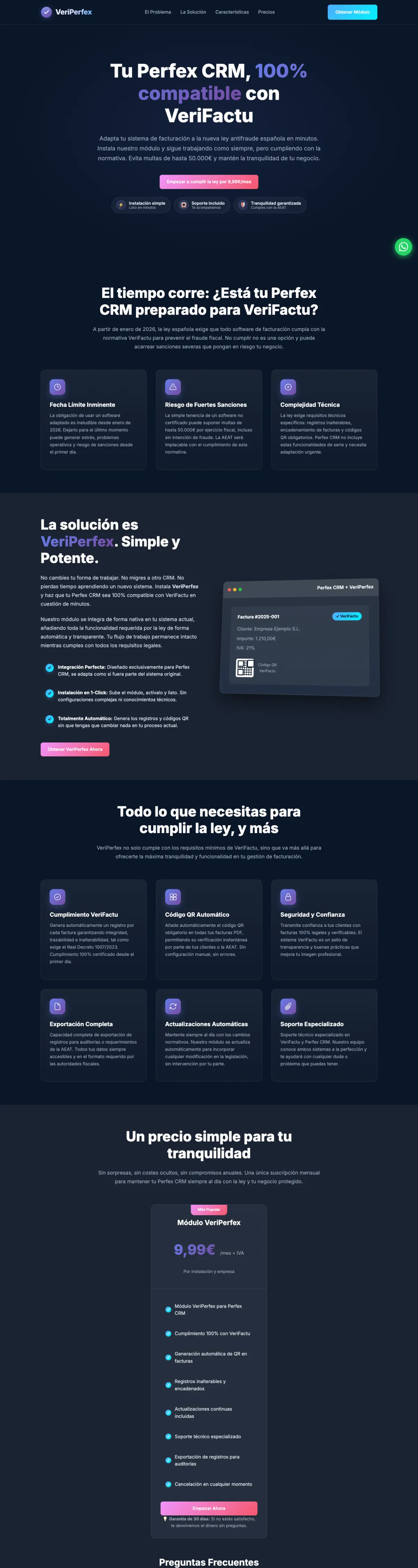 Página completa de VeriPerfex