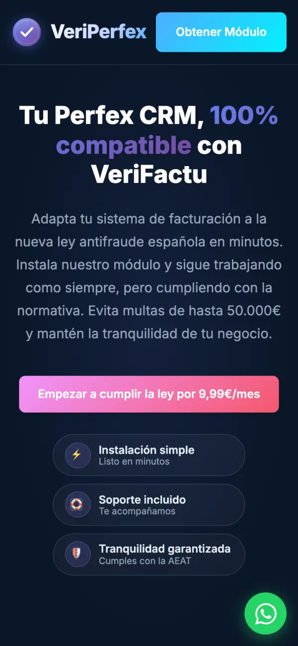 VeriPerfex en el móvil