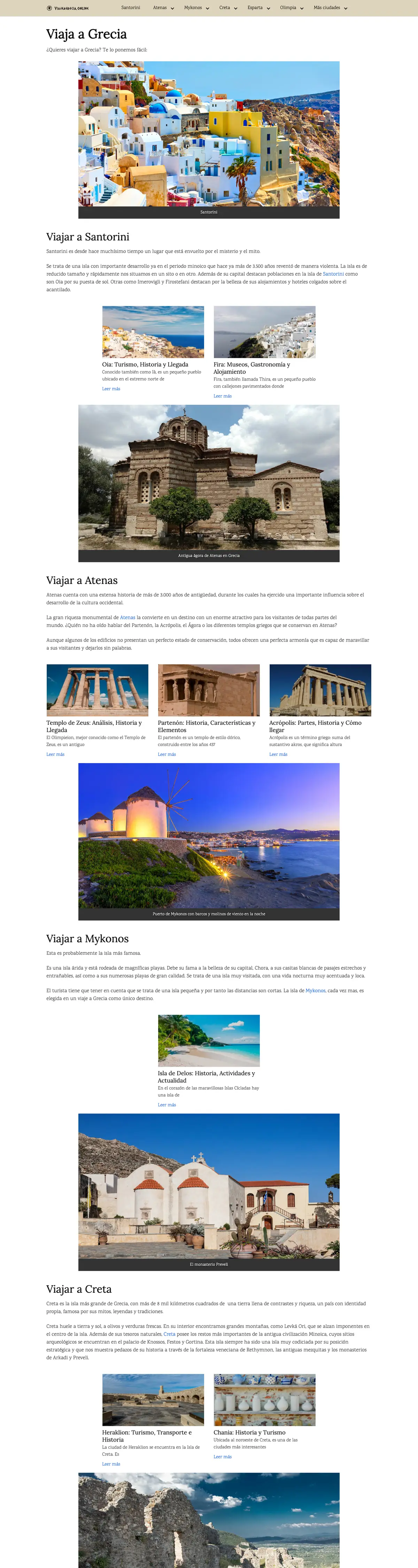 Página completa de Viaje a Grecia