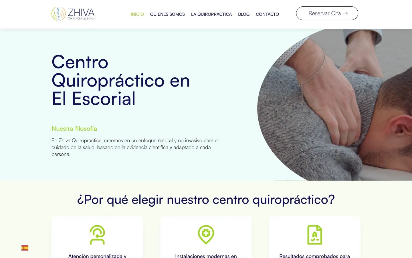 Página de inicio de Zhiva Quiropráctica
